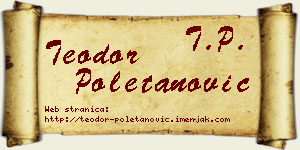 Teodor Poletanović vizit kartica
